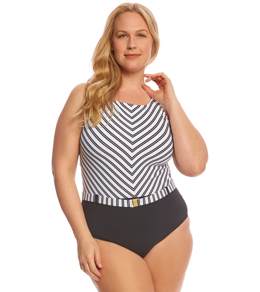 best swimsuit for apple shaped plus size