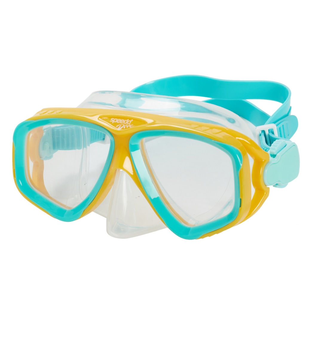 Speedo Jr. Adventure Snorkel Mask - Spectra Yellow/Clear Silicone - Swimoutlet.com