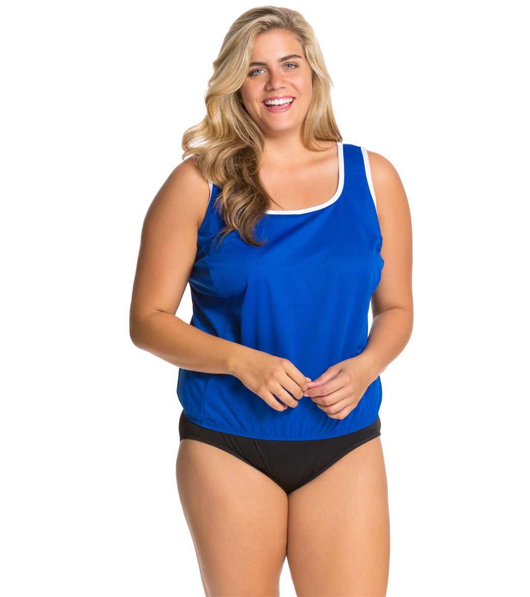 plus blouson swim top