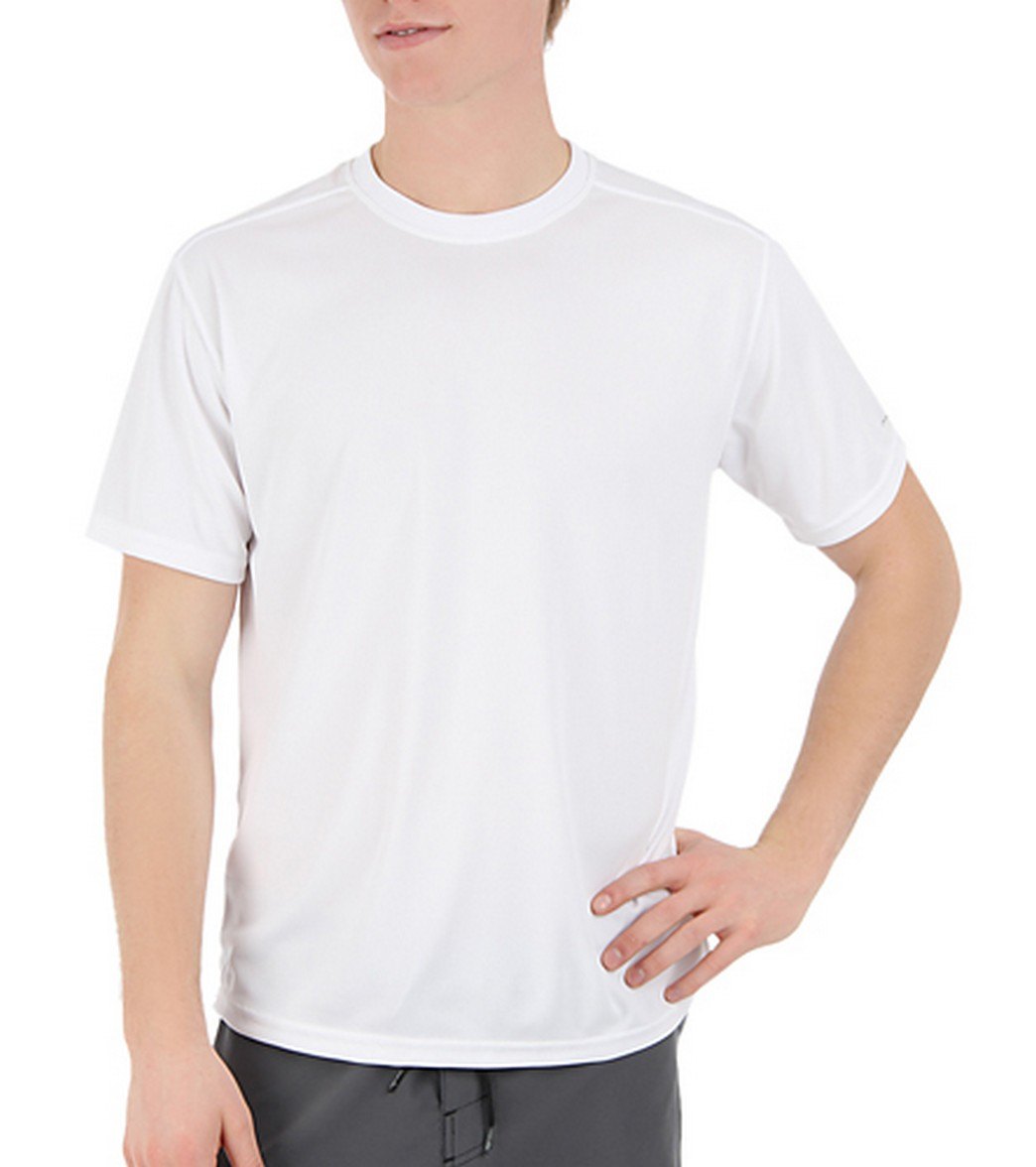 Dolfin Short Sleeve Tech Tee Shirt - White Medium Polyester - Swimoutlet.com
