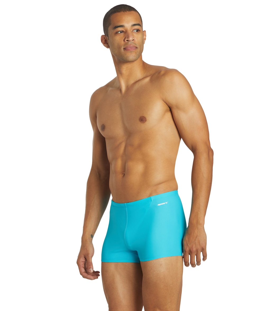 Sporti Solid Swim Square Leg Swimsuit - Turquoise 24 Lycra®/Nylon/Xtra/Life/Spandex - Swimoutlet.com