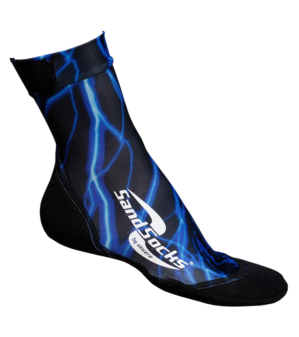 Sand Socks Sandwater Shoes - Blue Lightning Men's 10.5-12; Women's 12-14 Size 10.5-12 - Swimoutlet.com