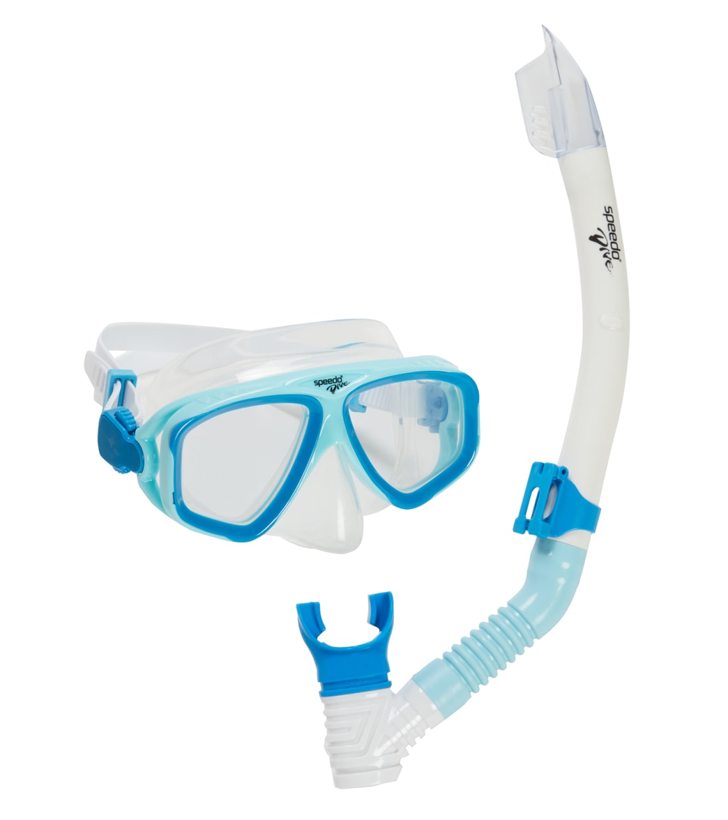 Speedo Adult Adventure Mask Set - Cool Blue/Clear - Swimoutlet.com