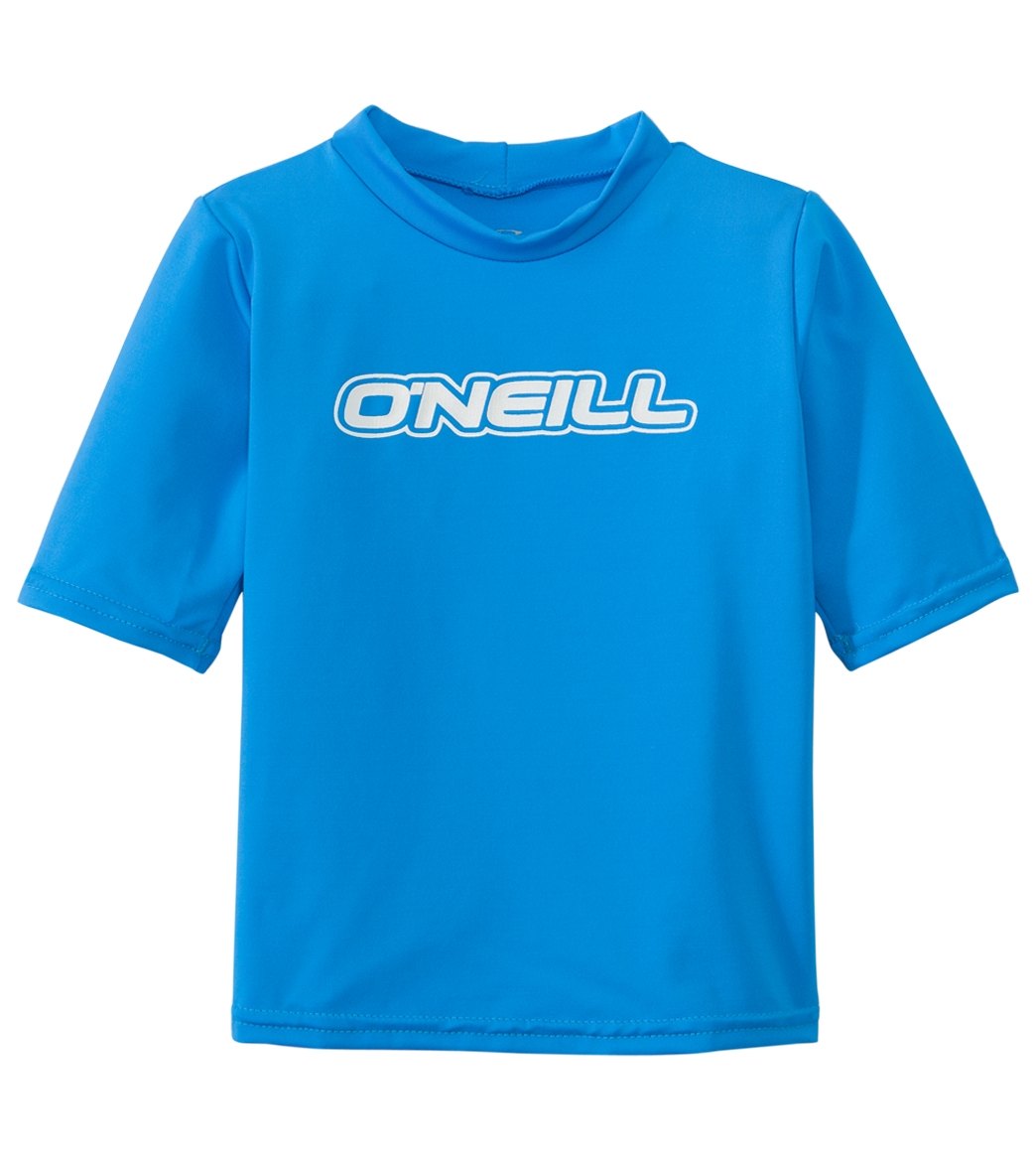 O'neill Toddler Basic Skins Short Sleeve Shirt Rash Tee - Brite Blue 1T Spandex - Swimoutlet.com