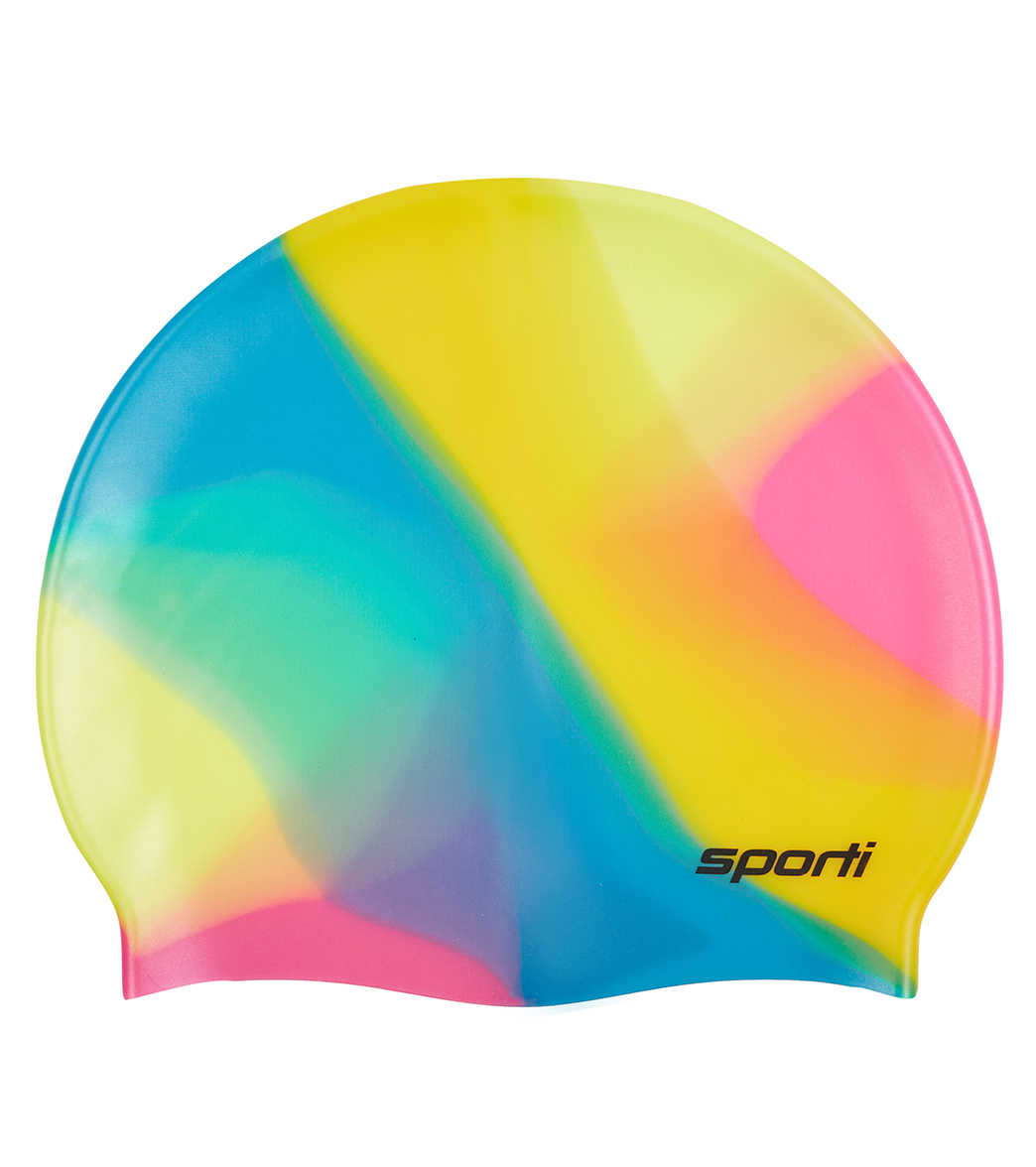 Sporti Multi Color Silicone Swim Cap at
