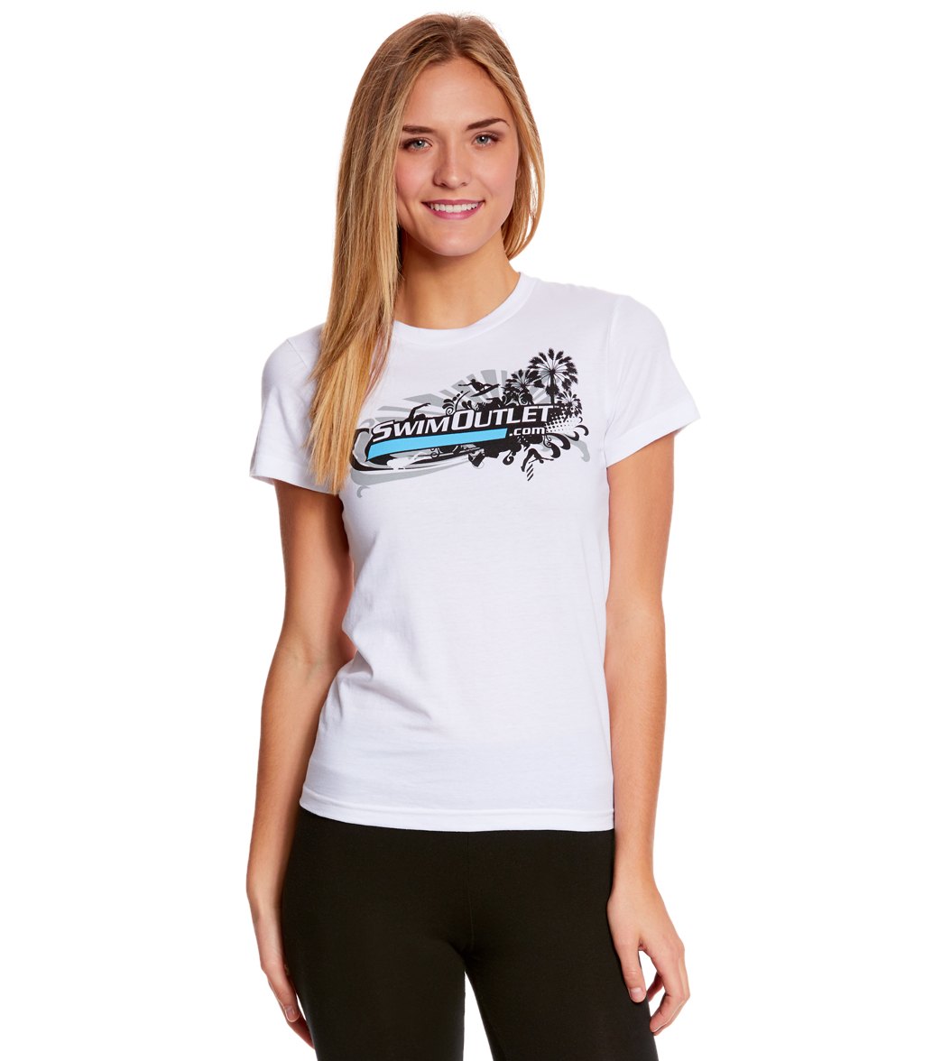 Women's Fitted Tee Shirt - White Small Cotton - Swimoutlet.com