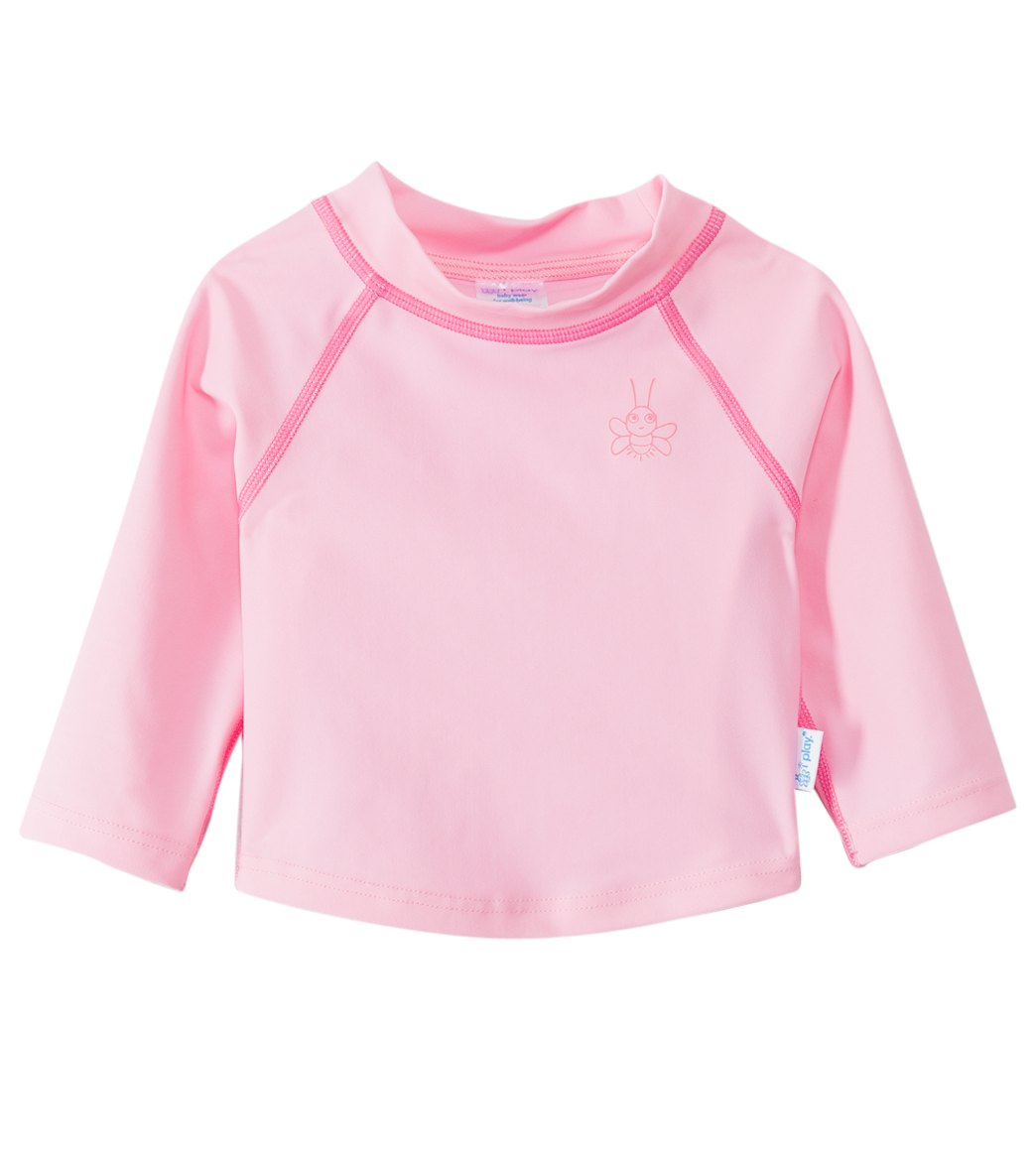 I Play. By Green Sprouts Long Sleeve Rashguard Baby - Pink Medium 12 Months Lycra® - Swimoutlet.com