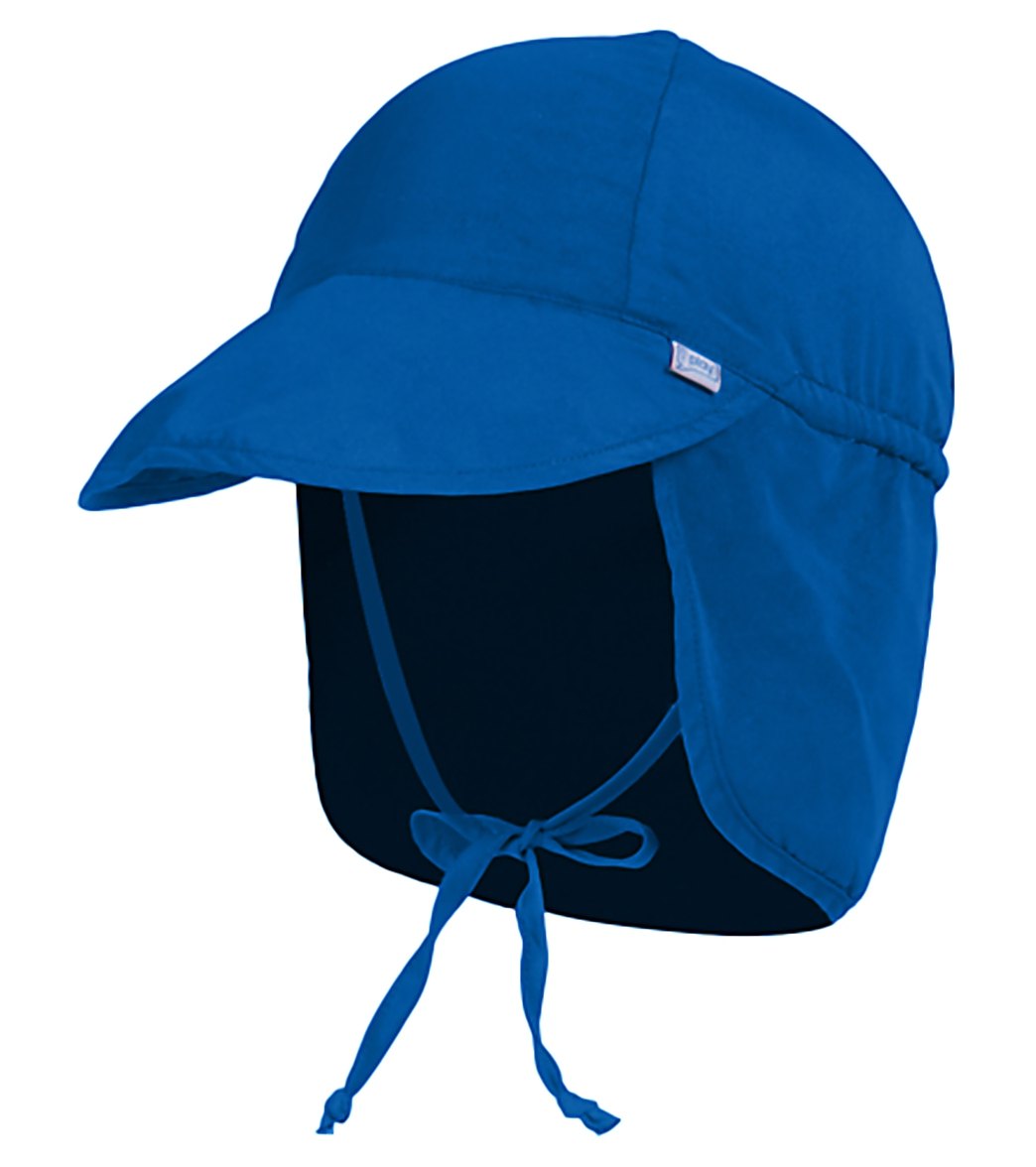 I Play. By Green Sprouts Solid Flap Sun Protection Hat Baby - Royal 9-18 Months Polyester - Swimoutlet.com