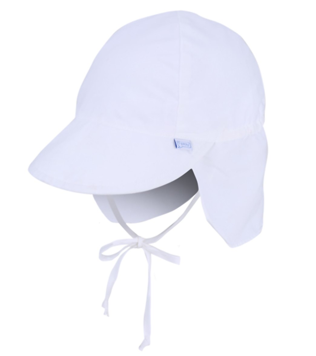 I Play. By Green Sprouts Solid Flap Sun Protection Hat Baby - White 2-4 Yrs Polyester - Swimoutlet.com