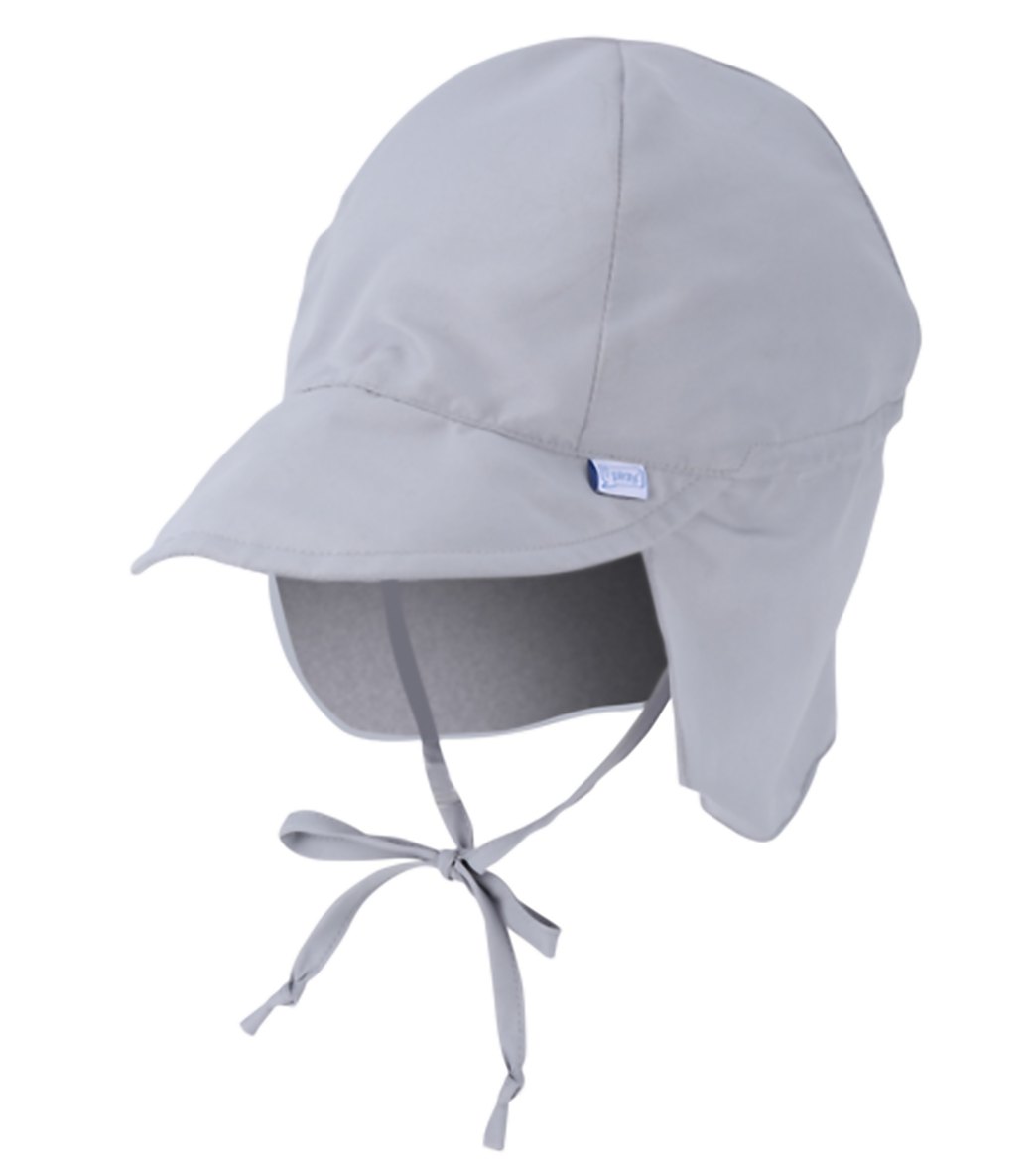 I Play. By Green Sprouts Solid Flap Sun Protection Hat Baby - Gray 9-18 Months Polyester - Swimoutlet.com