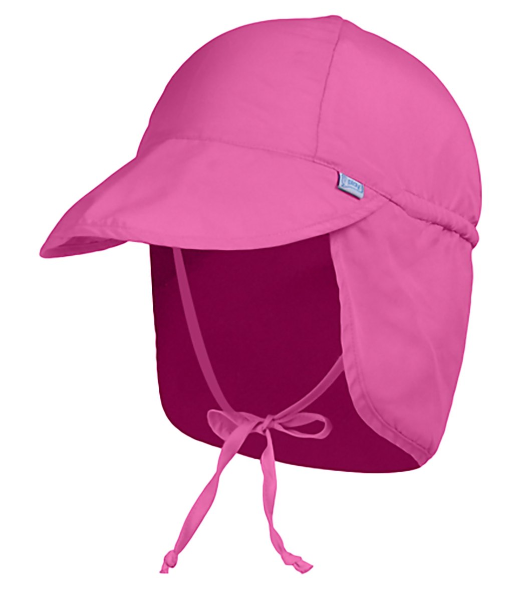 I Play. By Green Sprouts Solid Flap Sun Protection Hat Baby - Hot Pink 2-4 Yrs Polyester - Swimoutlet.com