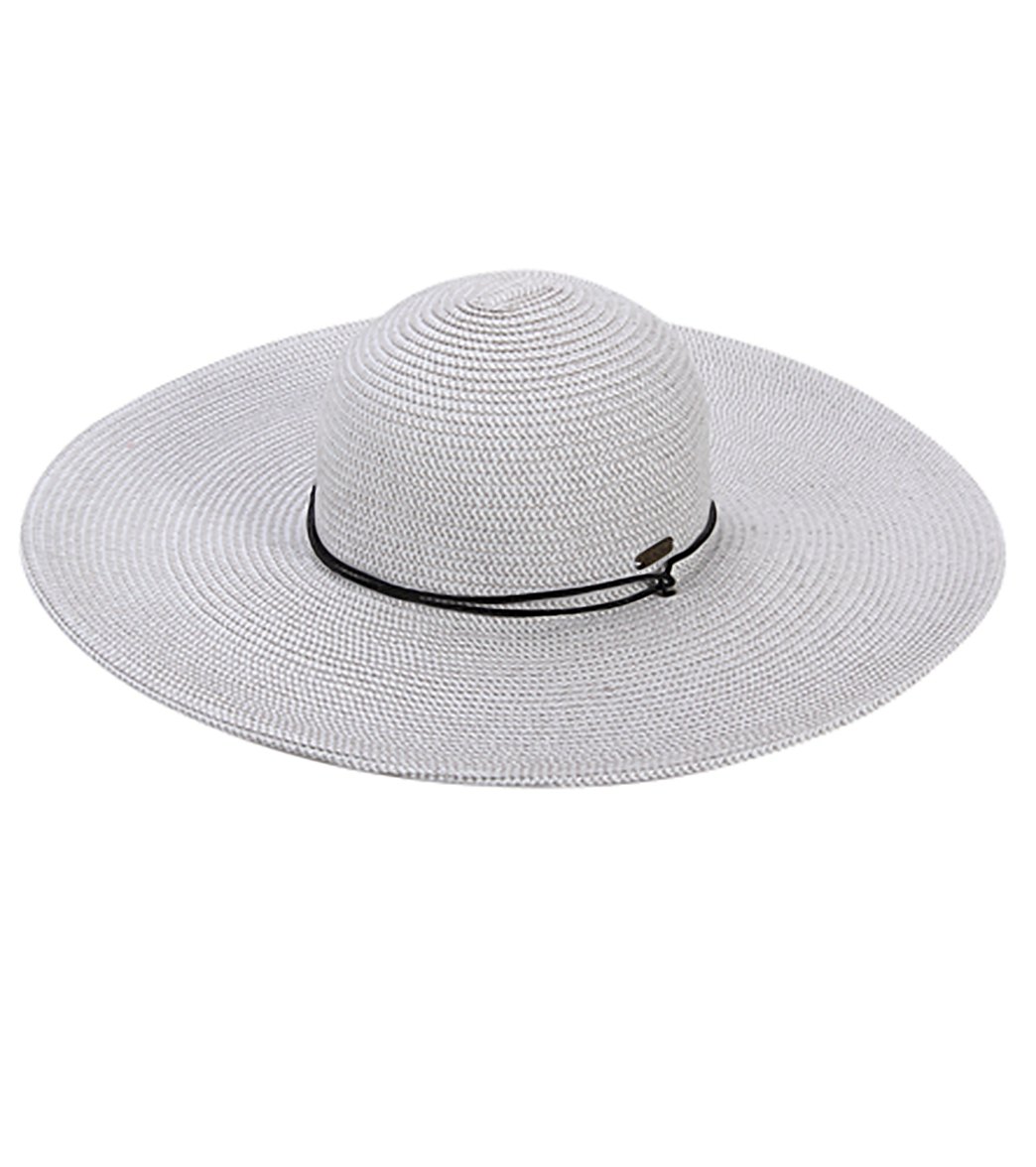 Sun N Sand Sahara Sun Straw Hat - White Leather - Swimoutlet.com