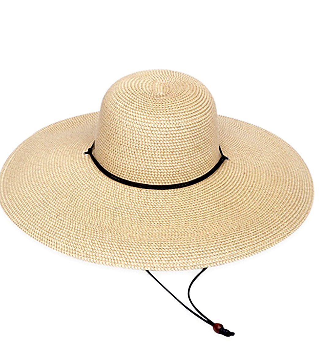 Sun N Sand Sahara Sun Straw Hat - Natural Leather - Swimoutlet.com