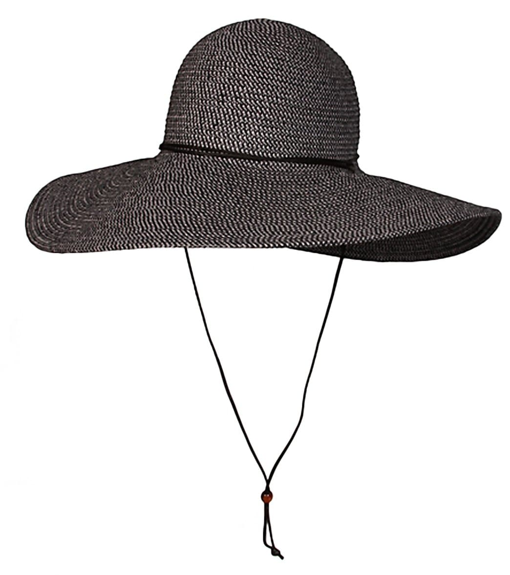 Sun N Sand Sahara Sun Straw Hat - Black Leather - Swimoutlet.com