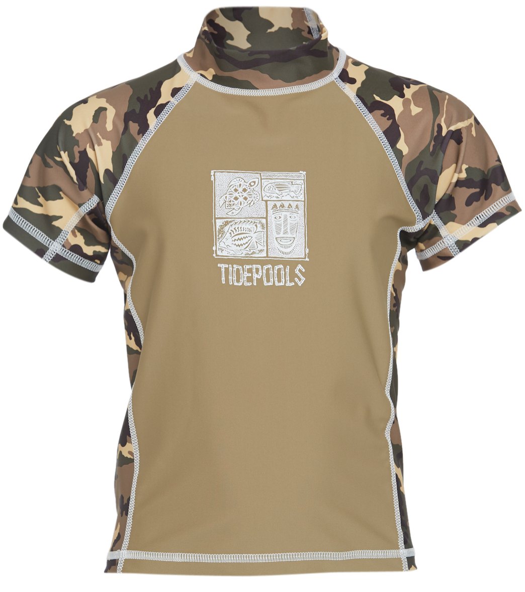 Tidepools Boys' Camouflage Short Sleeve Shirt Rash Guard - Sandbar 2 Lycra®/Polyester - Swimoutlet.com