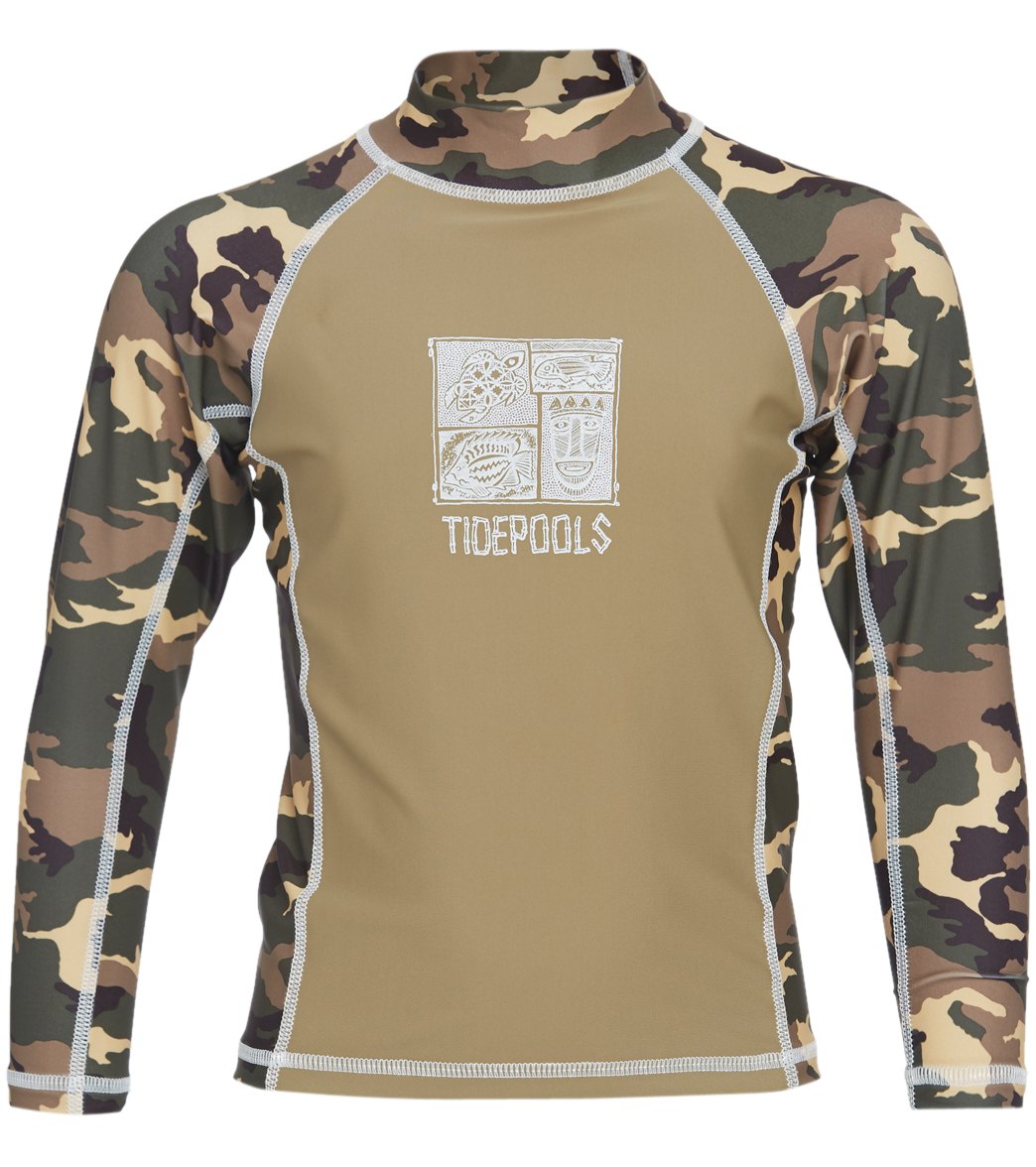 Tidepools Boys' Camouflage Long Sleeve Shirt Rash Guard - Sandbar 2 Lycra®/Polyester - Swimoutlet.com