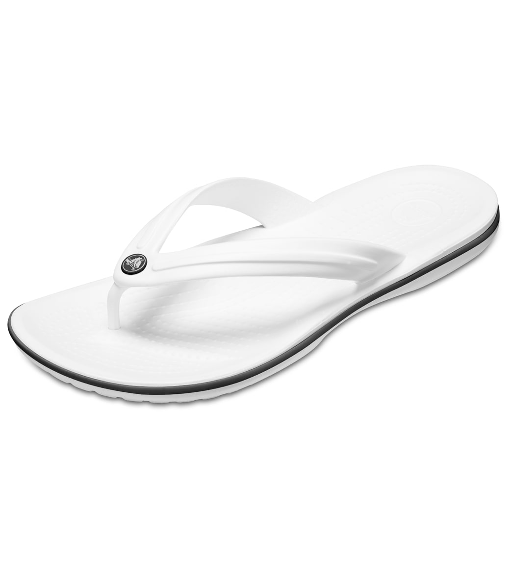 Crocs Crocband Flip Flops - White M13 Size Men's 13 - Swimoutlet.com