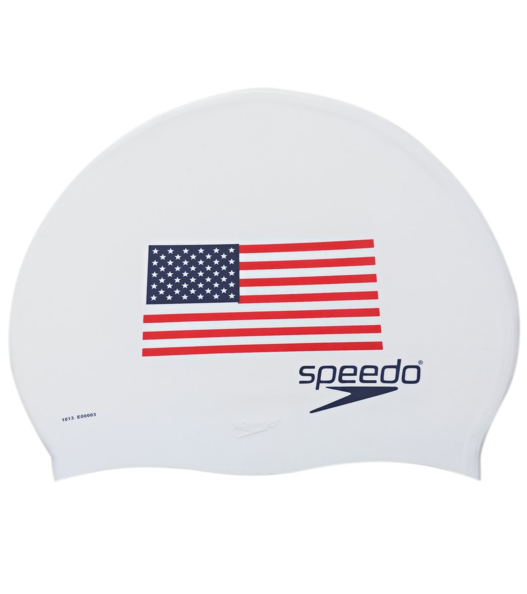 Speedo Silicone US Flag Swim Cap at 