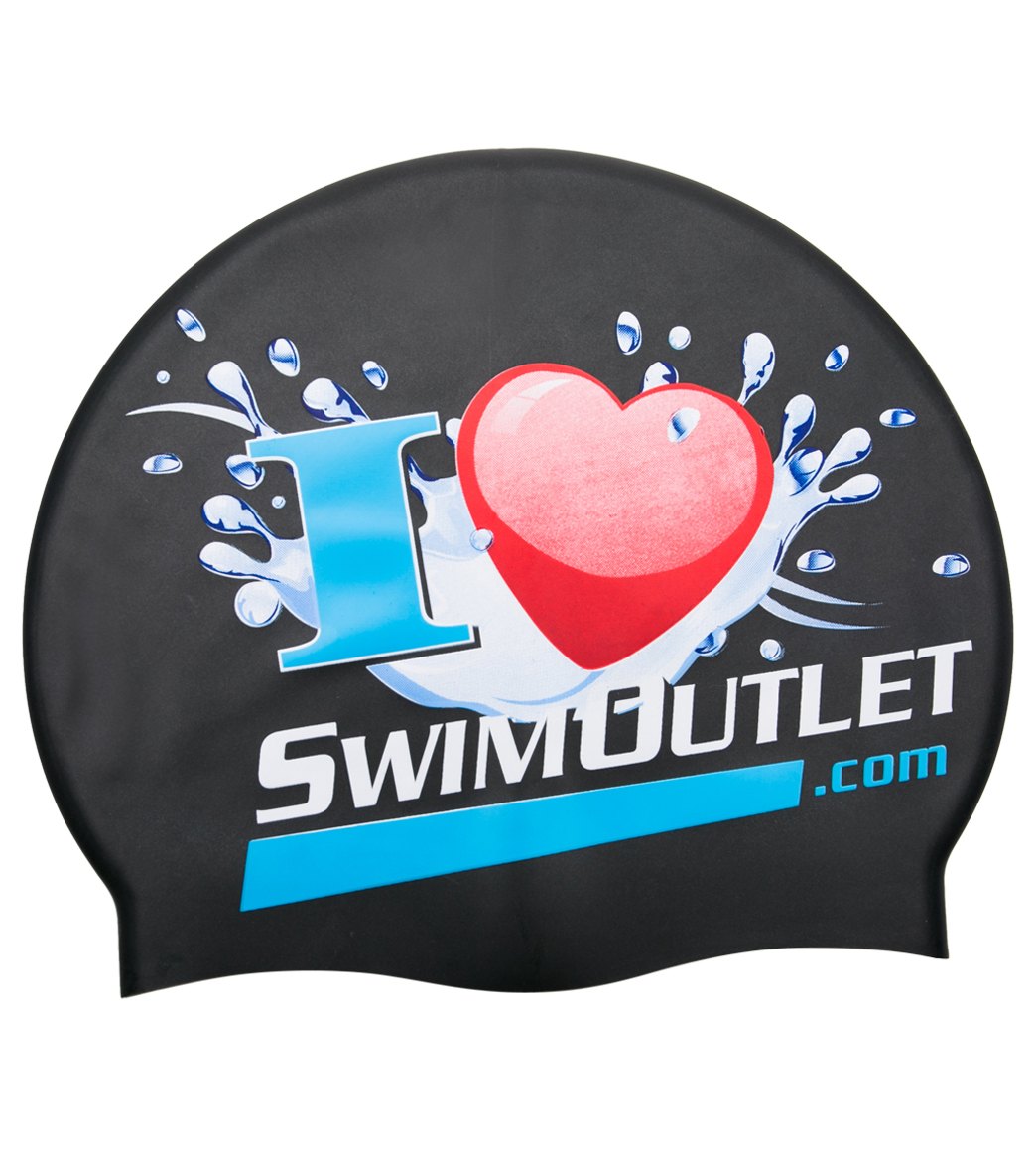 I Love Silicone Swim Cap at