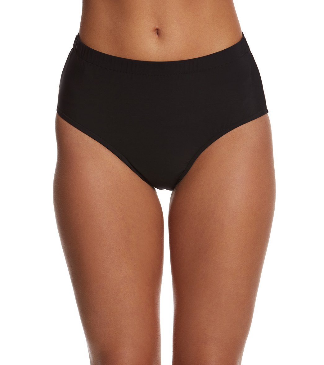 Penbrooke Swimwear Solid Basic Pants Bikini Bottom - Black 8 Nylon/Spandex - Swimoutlet.com
