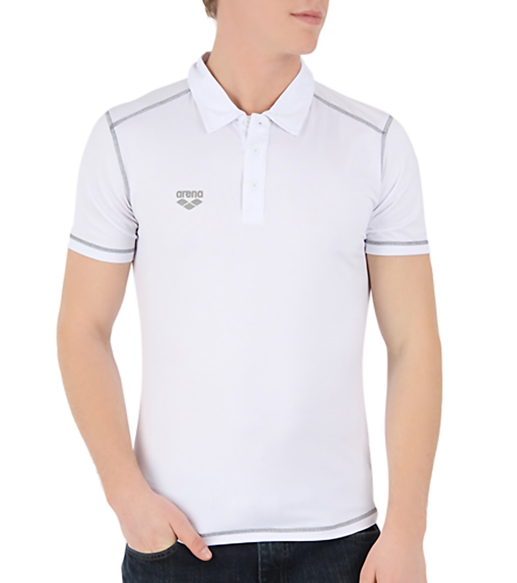 Arena Camshaft Polo Shirt - White X-Small Polyester/Spandex - Swimoutlet.com