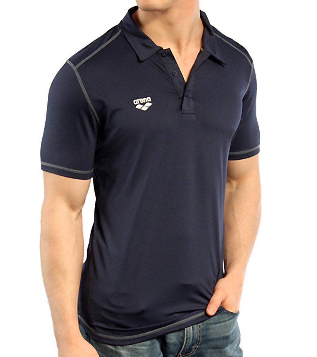 Arena Camshaft Polo Shirt - Navy X-Small Polyester/Spandex - Swimoutlet.com