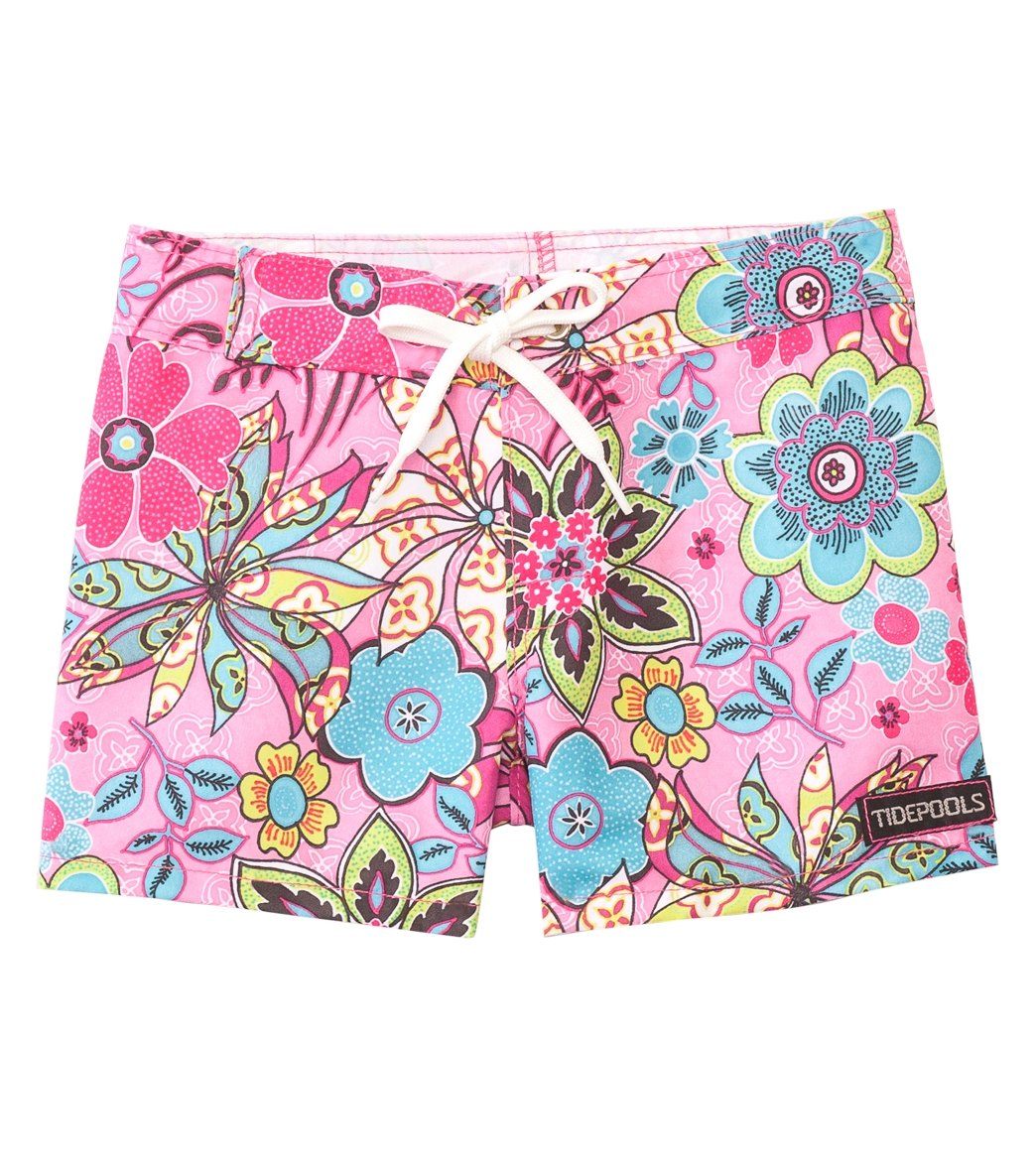 Tidepools Girls' Topsy Turvy Boardshortss /Little/Big Kid - Pink 2/3 Polyester - Swimoutlet.com