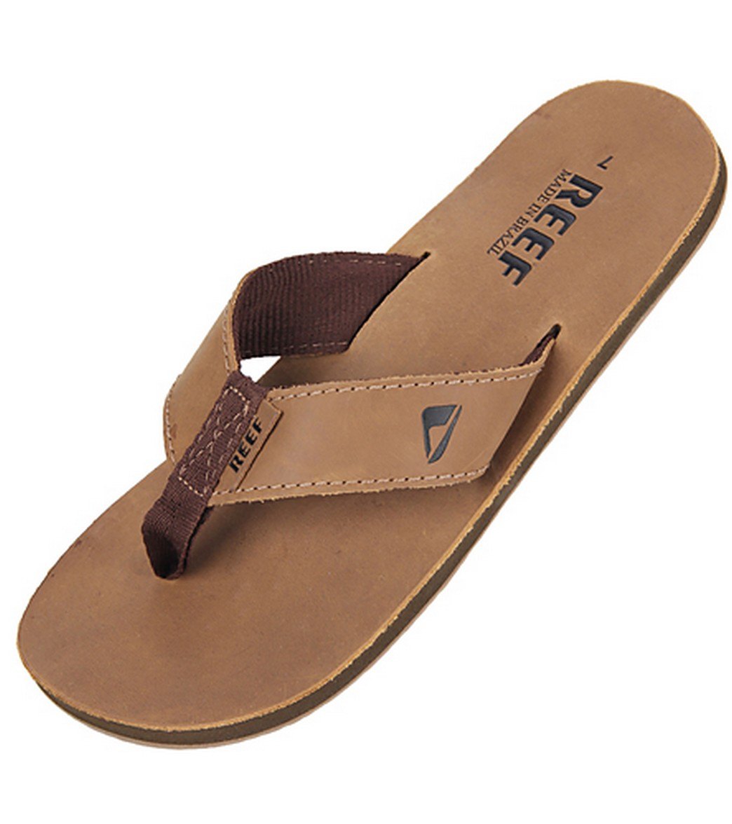 Reef Guy's Leather Smoothy Sandals - Bronze Brown 7 - Swimoutlet.com