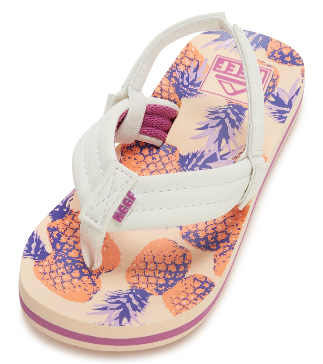 Reef Boys' Ahi Sandals - Coral Pineapples 7/8 Eva/Foam/Polyester - Swimoutlet.com