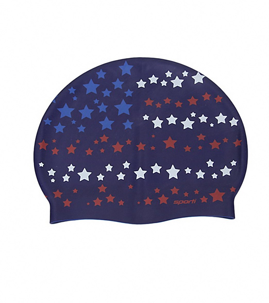 Sporti Starry Flag Silicone Swim Cap at SwimOutlet.com