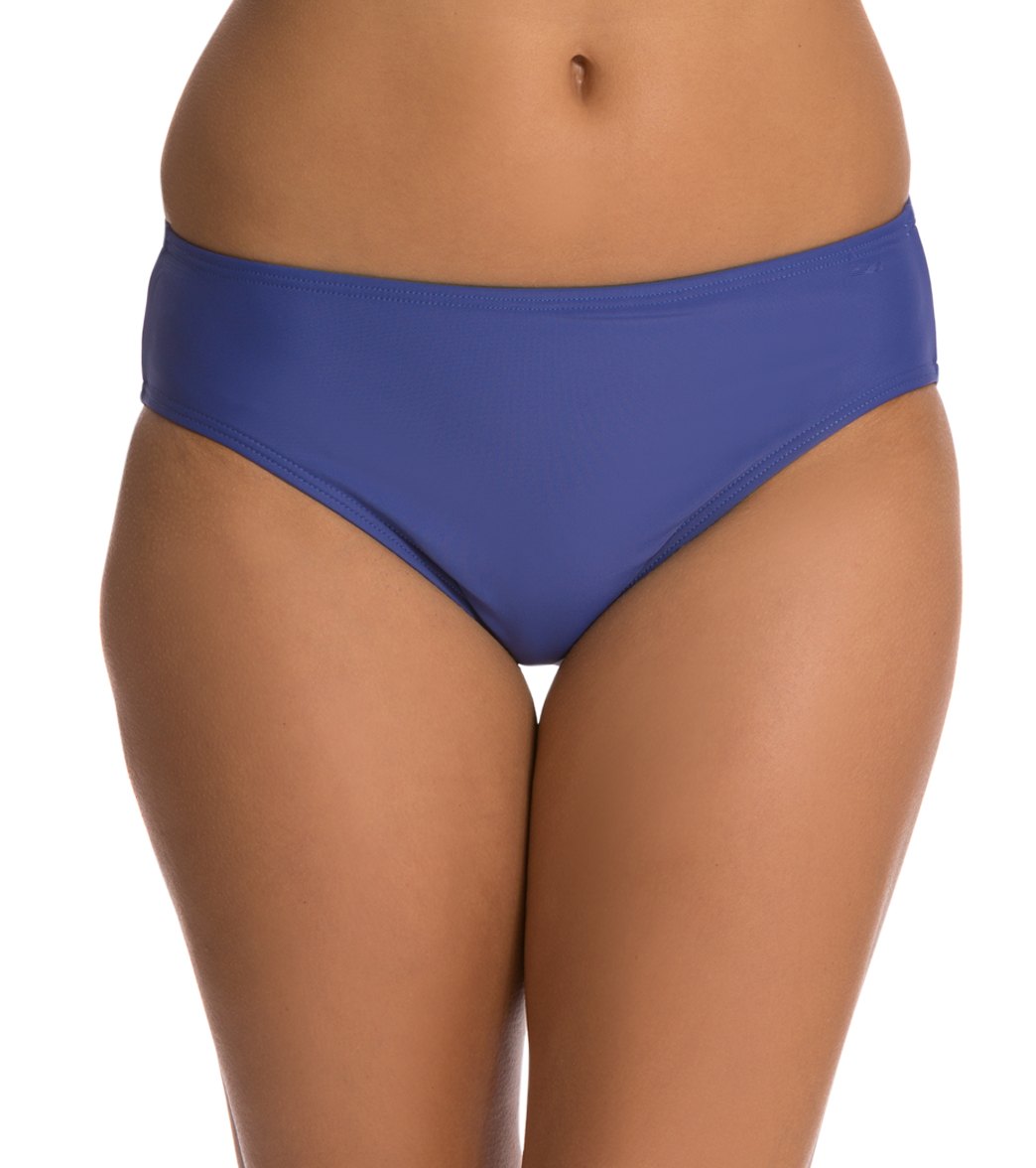 Aerin Rose Solid Classic Hipster Bikini Bottom - Ombre Lapis Xl Nylon/Spandex - Swimoutlet.com
