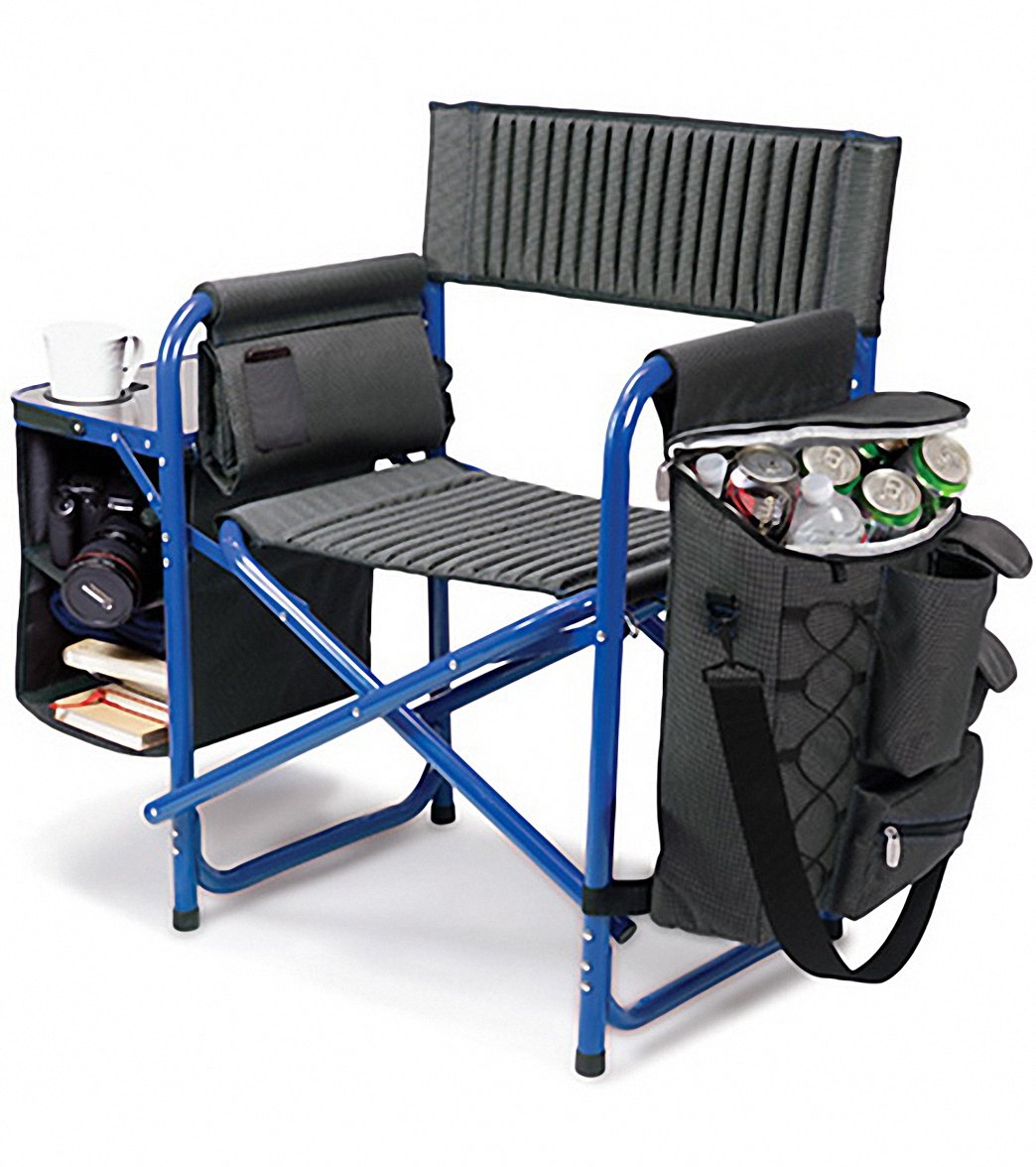 Picnic Time Picnic Fusion Backpack Cooler Chair - Blue - Swimoutlet.com