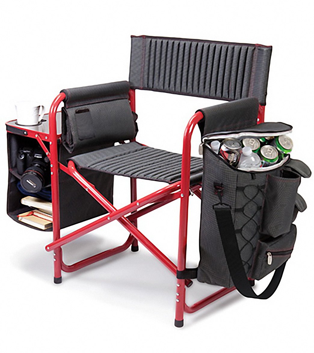 Picnic Time Picnic Fusion Backpack Cooler Chair - Red - Swimoutlet.com