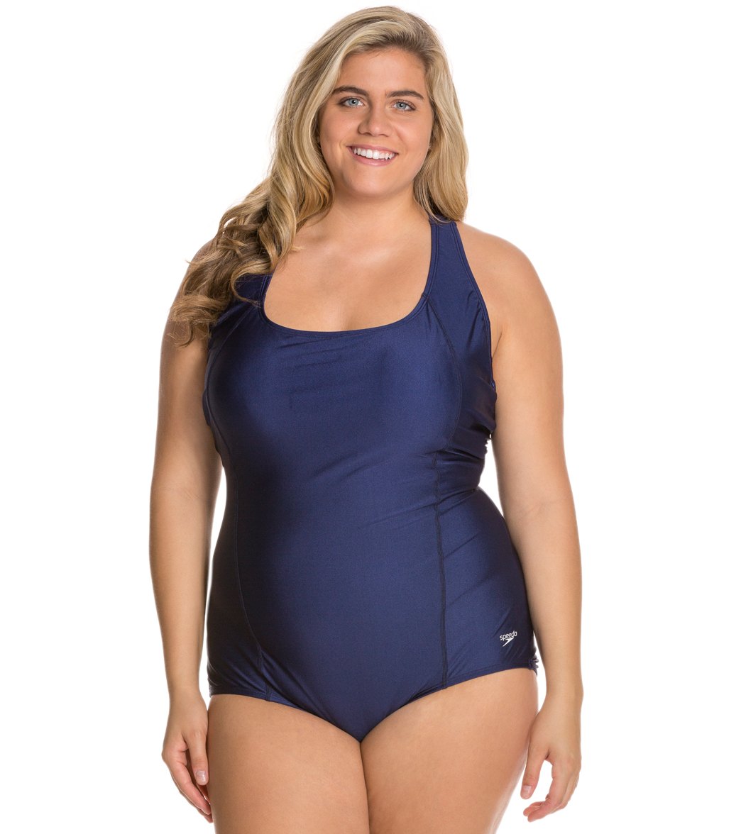 Speedo Conservative Ultraback Plus Size One Piece With Princess Seam At