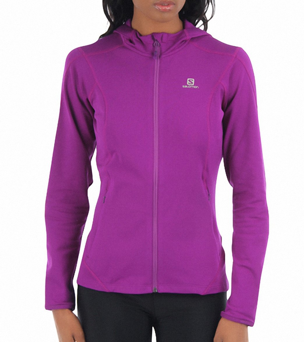 Salomon Women's Discovery Hooded Running Midlayer - Grape Juice X-Small - Swimoutlet.com