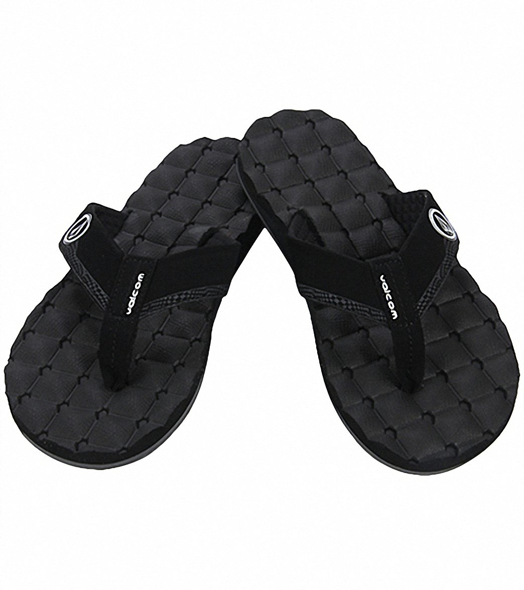 Volcom Men's Recliner Flip Flop - Black/White 15 - Swimoutlet.com