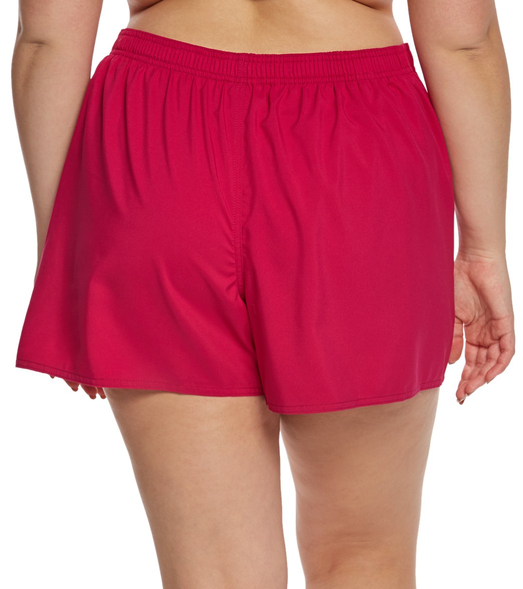Maxine Women's Plus Size Solid Woven Boardshort at