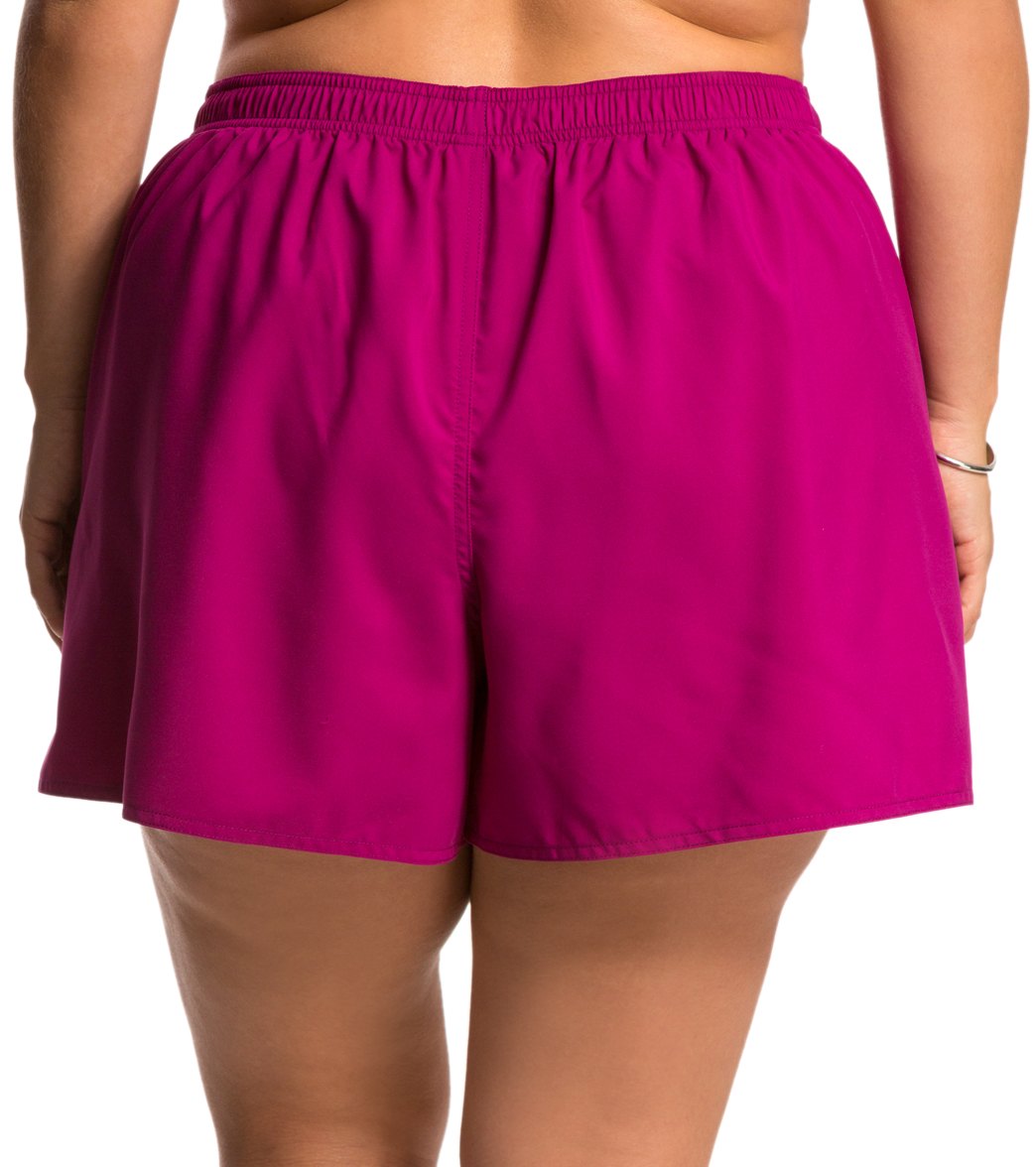 Maxine Women's Plus Size Solid Woven Boardshort at