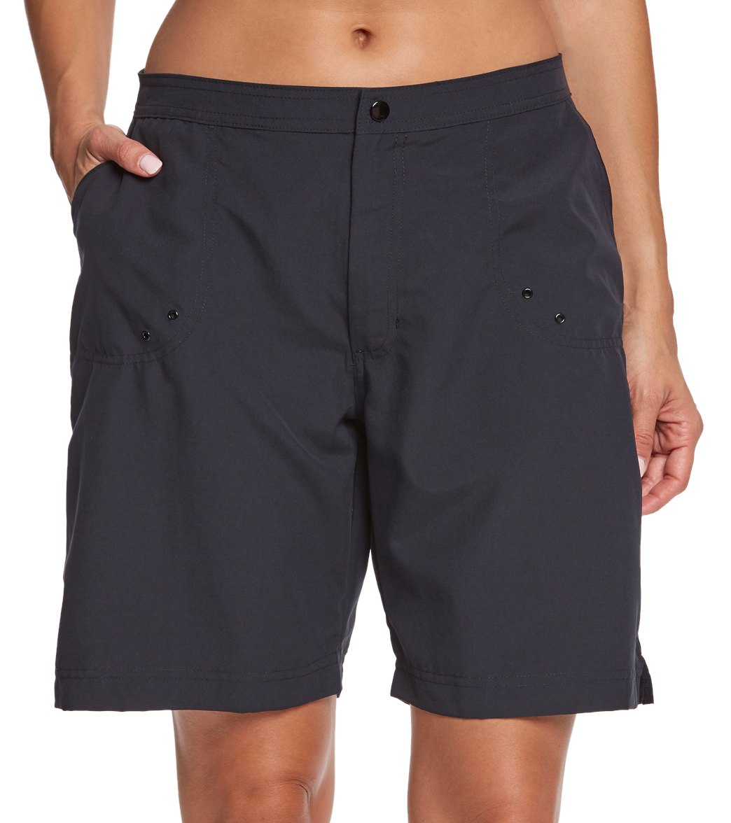 Maxine Women's Solid Woven Long Boardshort at SwimOutlet.com