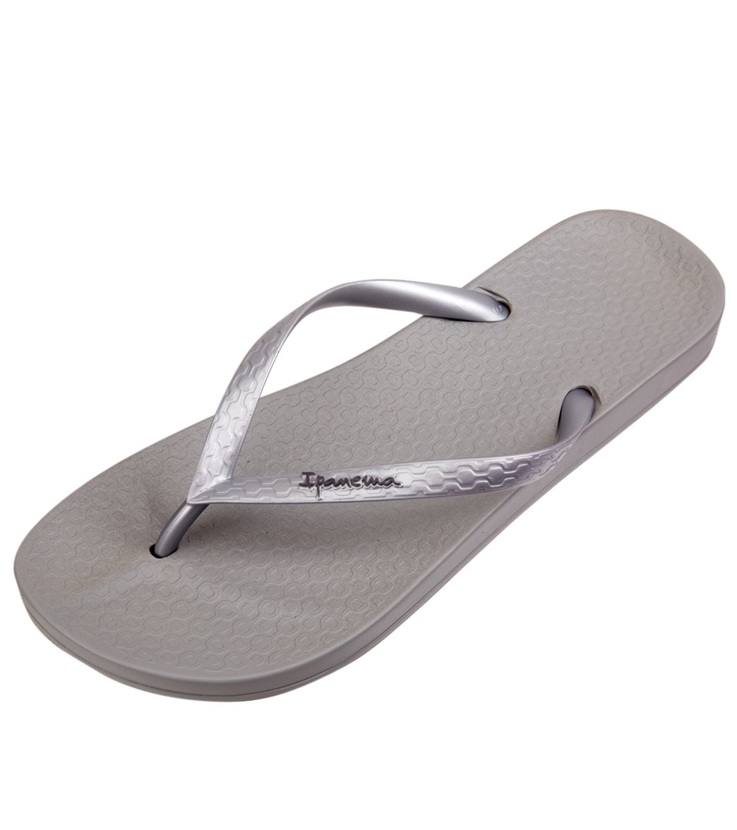 Ipanema Women's Ana Tan Flip Flop - Grey/Silver 11 Plastic - Swimoutlet.com