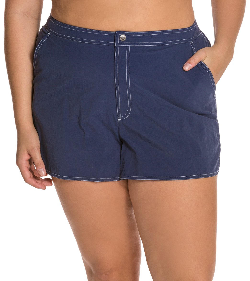 Beach House Women's Plus Size Solid Boardshort at SwimOutlet.com - Free ...