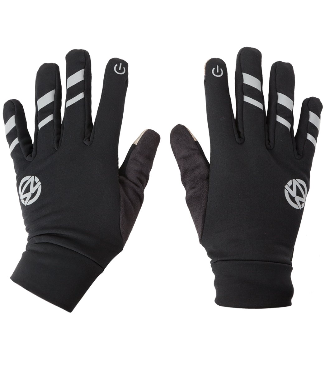 Zensah Smart Running Gloves With Touchscreen Capability - Black Large Size Large - Swimoutlet.com