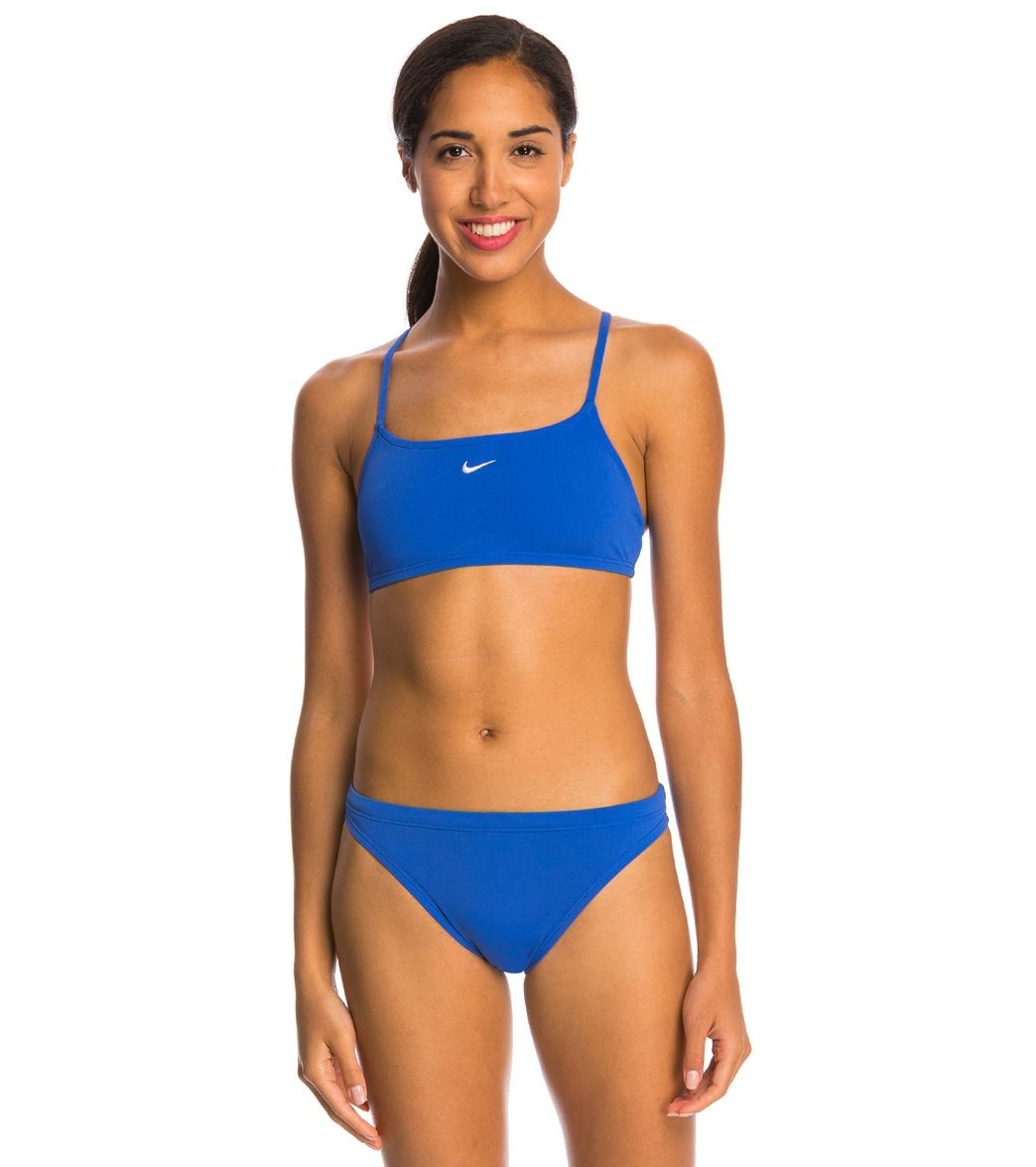 Nike Swim Poly Core Solids Sport Two Piece Swimsuit Set at SwimOutlet.com - Free Shipping