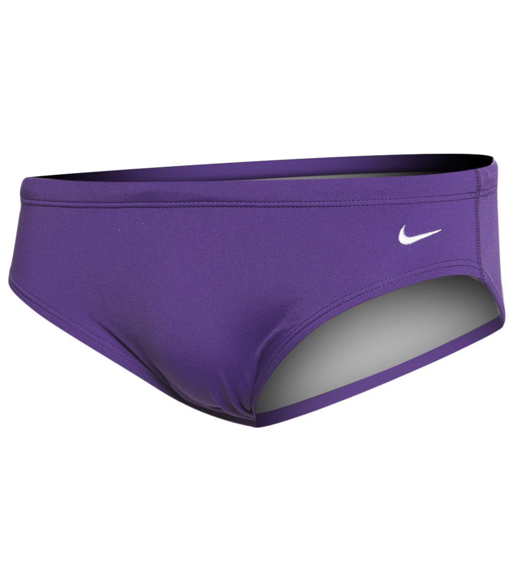 Nike Men's Solid Poly Brief Swimsuit - Court Purple 36 Polyester - Swimoutlet.com