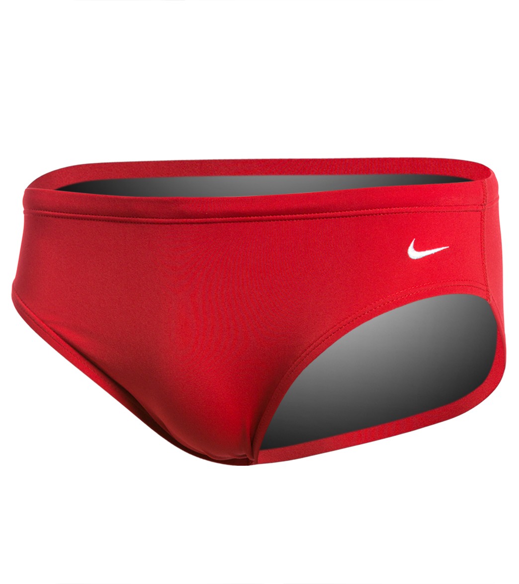 Nike Men's Solid Poly Brief Swimsuit at 