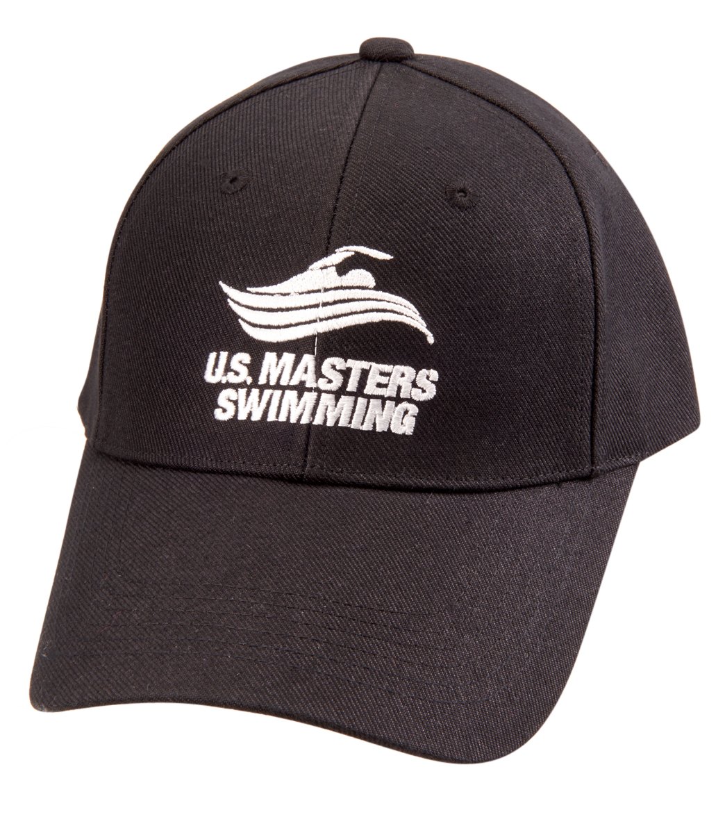 U.s. Masters Swimming Usms Twill Cap - Black Cotton - Swimoutlet.com