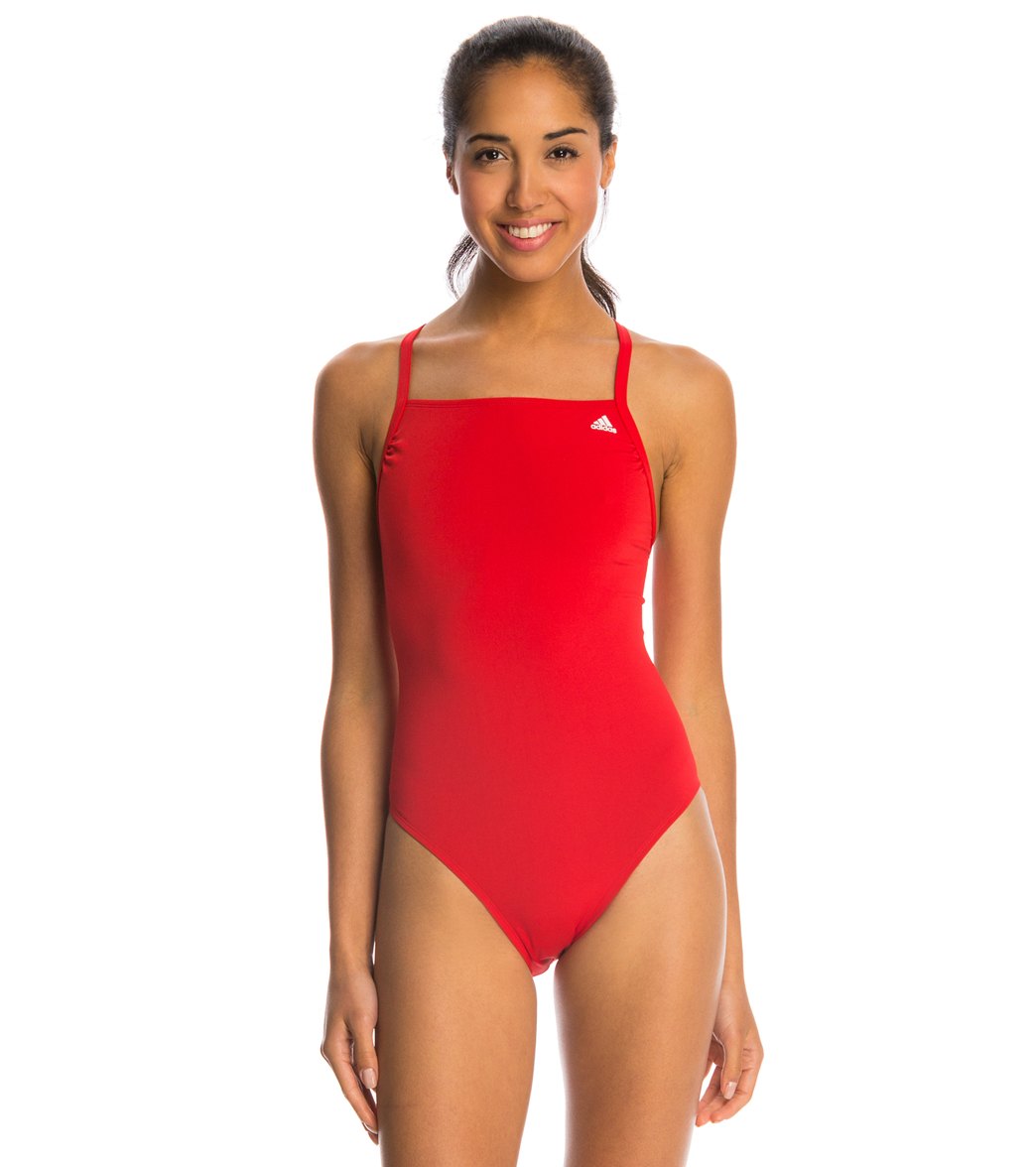 adidas red swimsuit