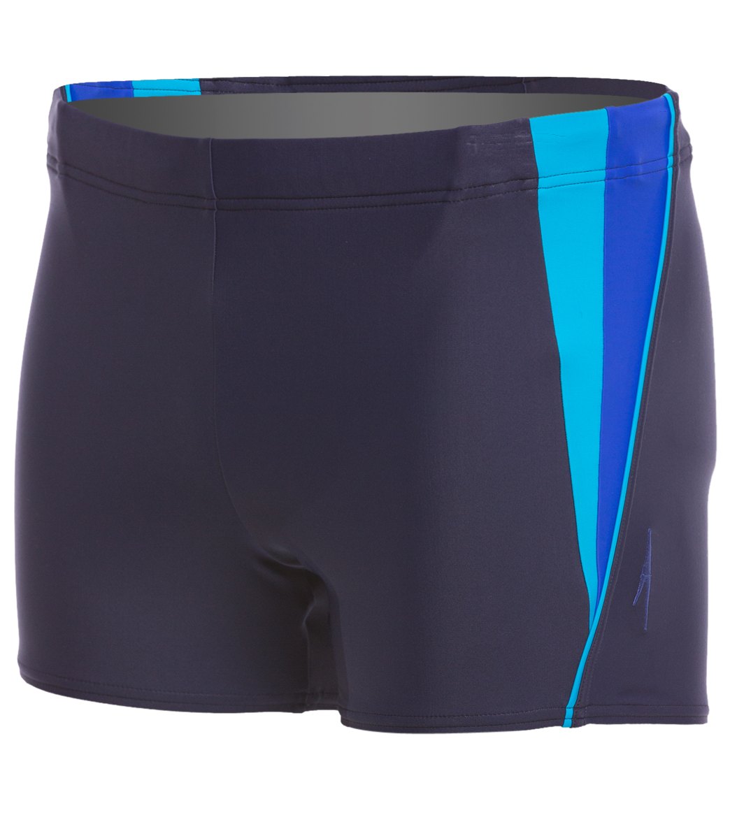 Speedo Men's Fitness Splice Square Leg Swimsuit - Navy/Blue Large - Swimoutlet.com