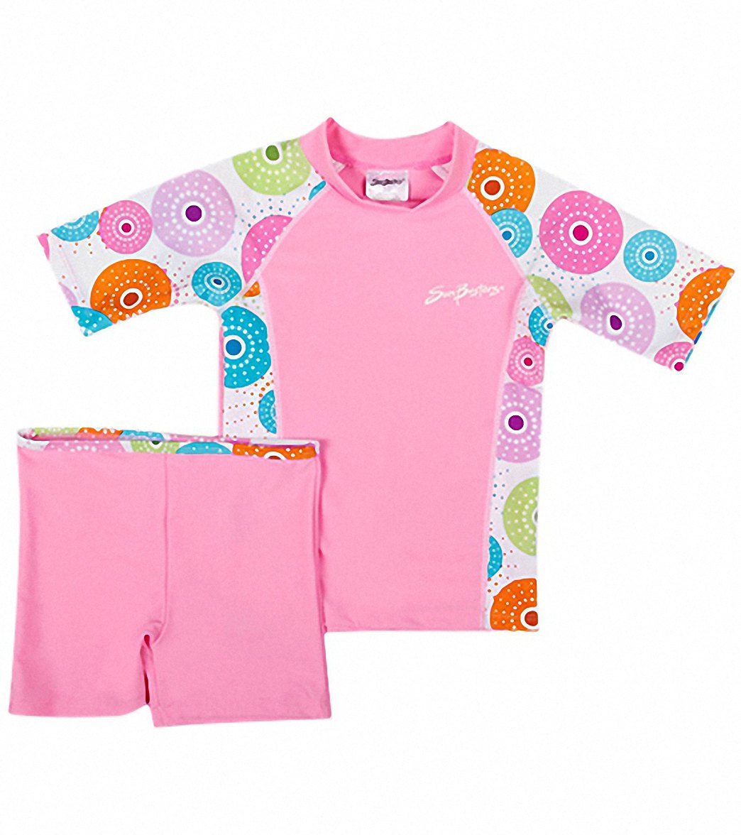 SunBusters Girls' Fitted S/S Rashguard Set (6mos-12yrs) at SwimOutlet.com