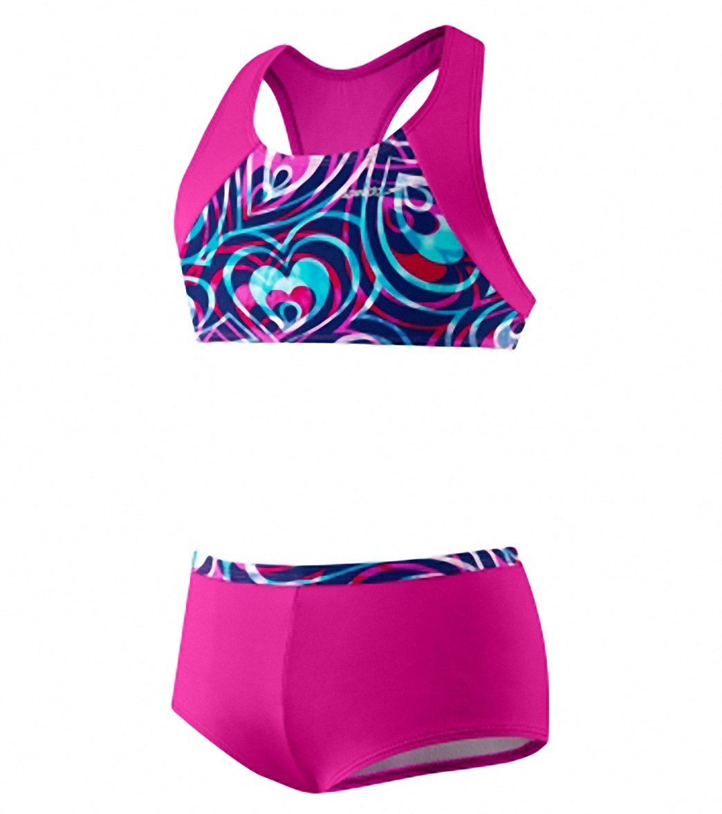 Speedo Girls' Summer Love Boyshort Two Piece (7-16) at SwimOutlet.com